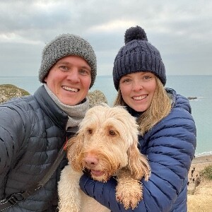 Russell Discombe with Wife Vicky and Cockapoo Alfie