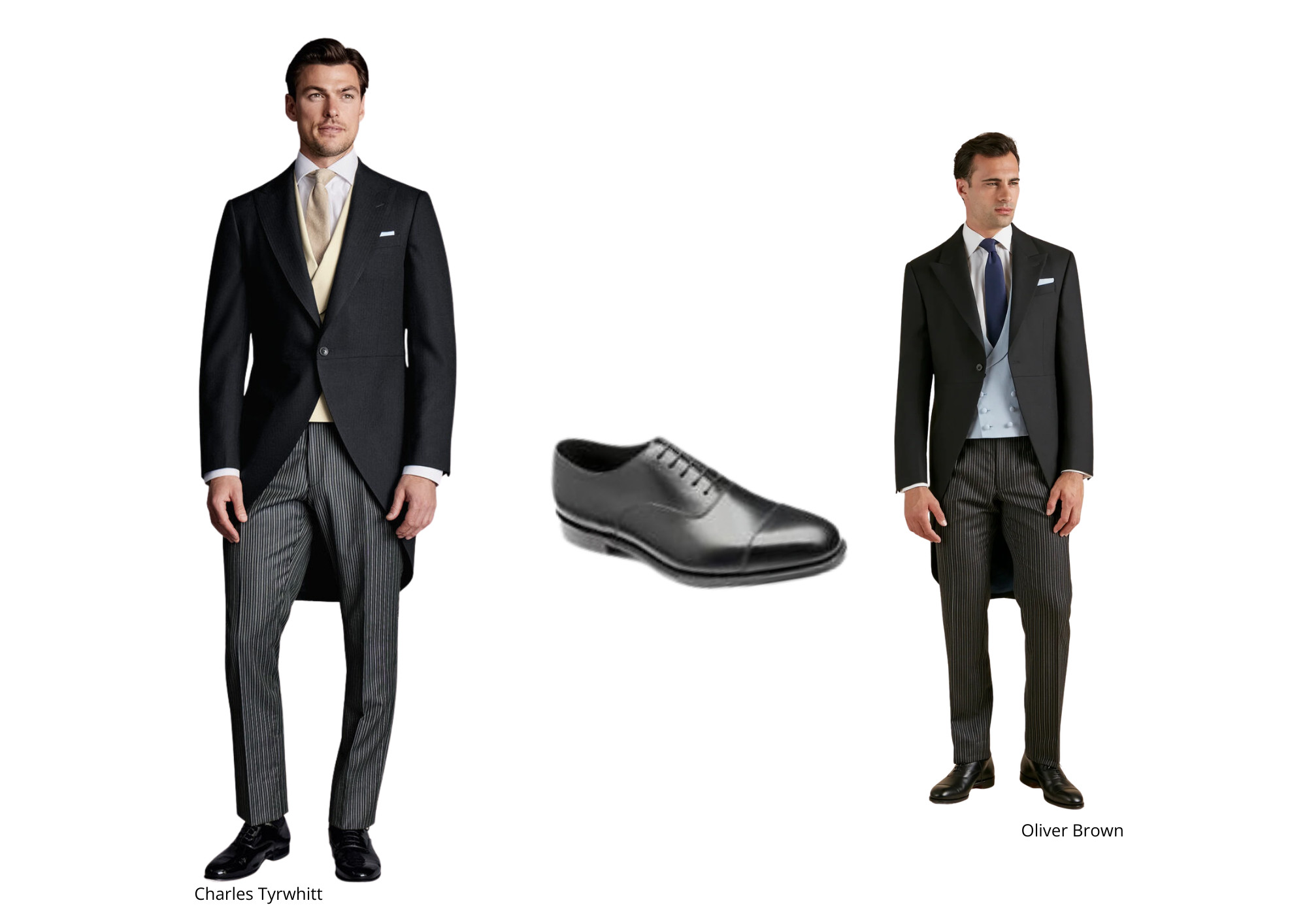 morning suit with black oxford shoe