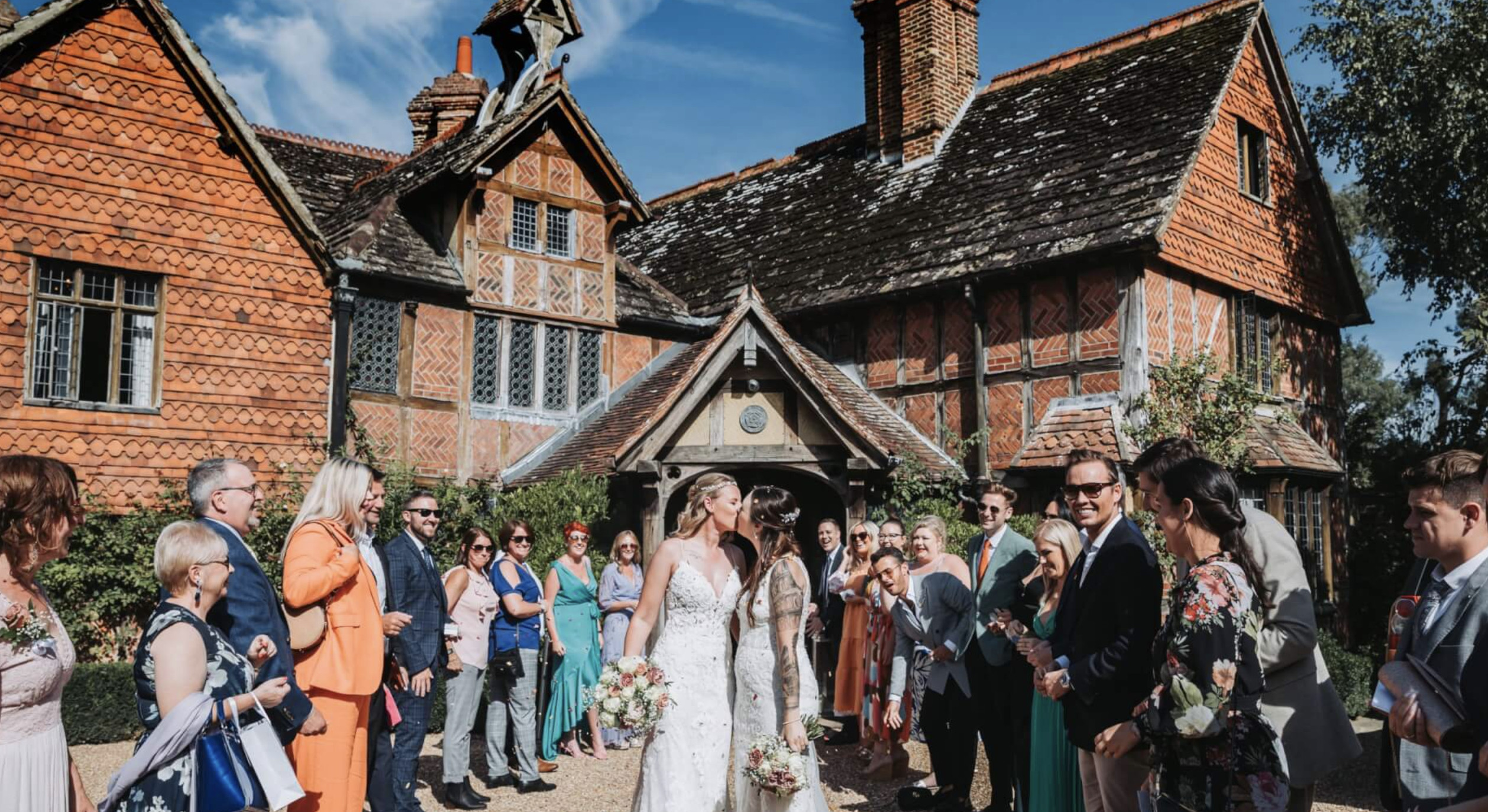 langshott manor hotel wedding couple