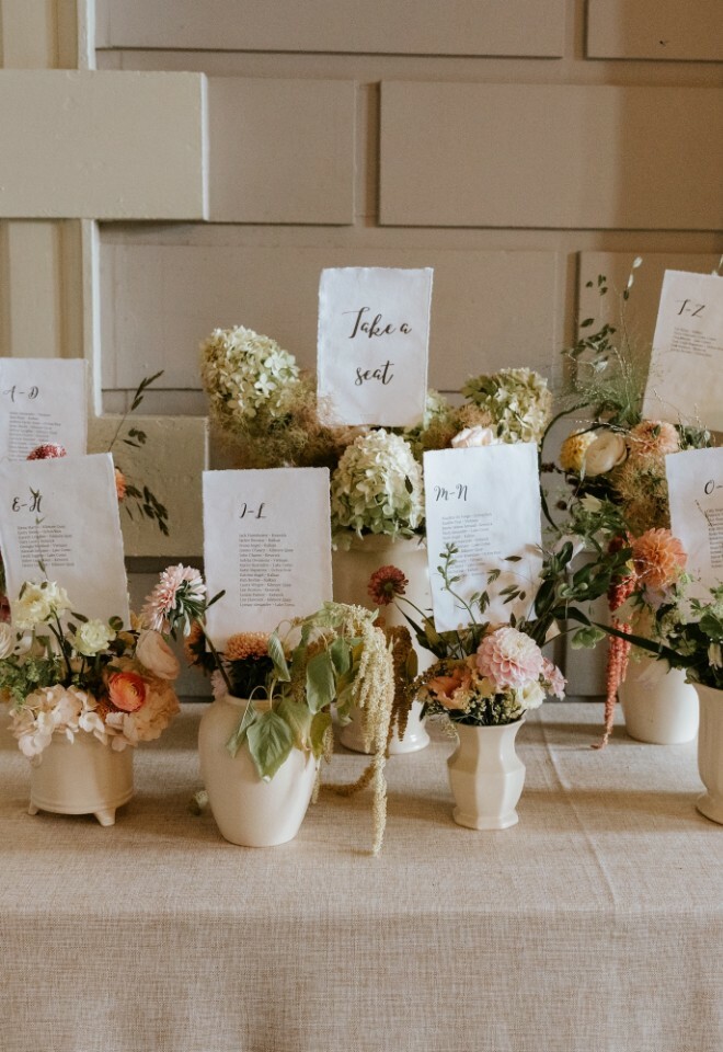 Floral seating plan