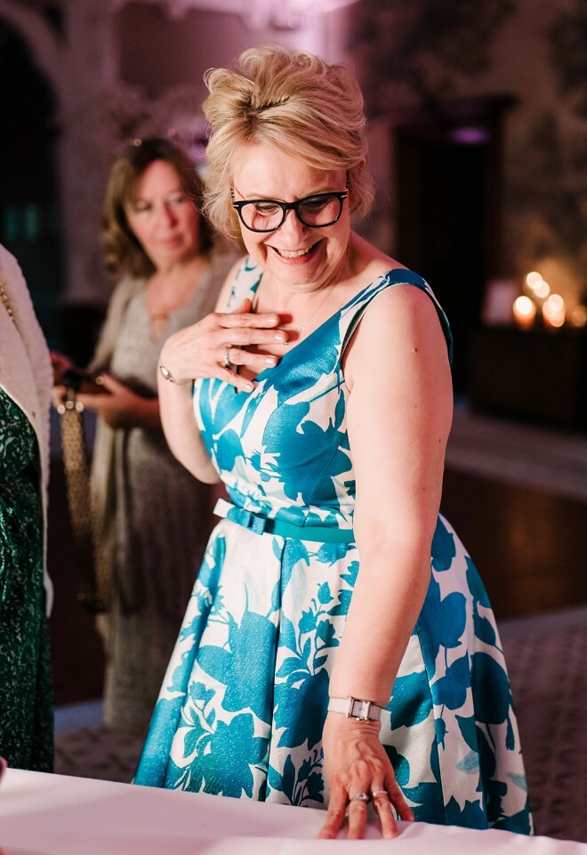 Guest at Alison and Martyns Clevedon Hall Wedding