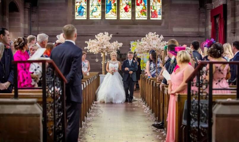 Hayley and David - A Pink Fairytale Church Wedding in Cheshire gallery image