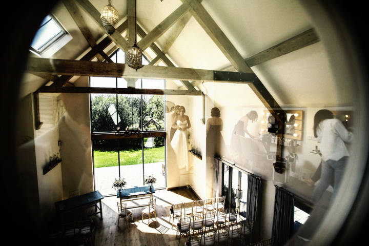 Alex and Chris - Navy and Pink Barn Wedding in Surrey gallery image