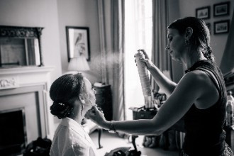 Hairspray for the bride at Ardington House