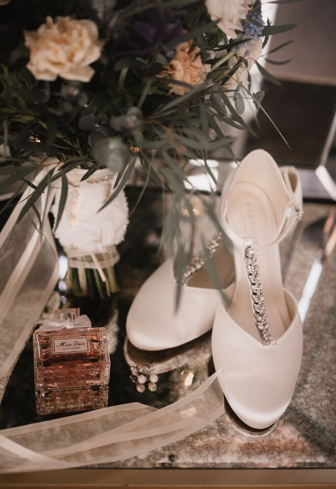 Shoes and Perfume Worn by Bride