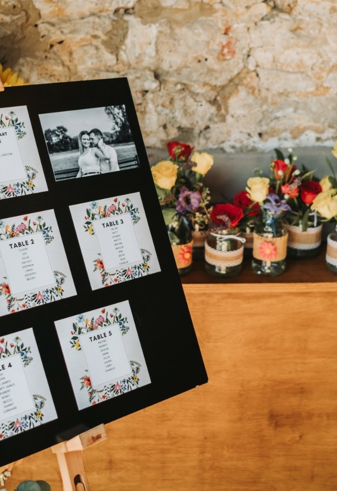 Rosie and Kyle Wedding seating arrangement chart