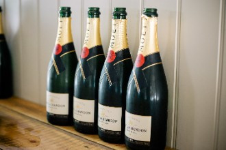 Lapstone Barn Real Wedding Moet Champagne Bottles