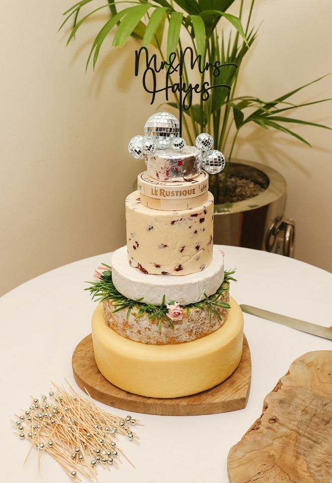 Cheese wedding cake at Mitton Hall