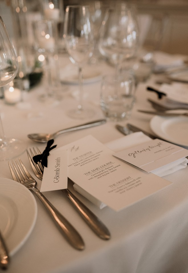 Wedding menu details shots