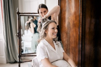 Bride Getting Ready at Ardington House Wedding Venue Oxfordshire