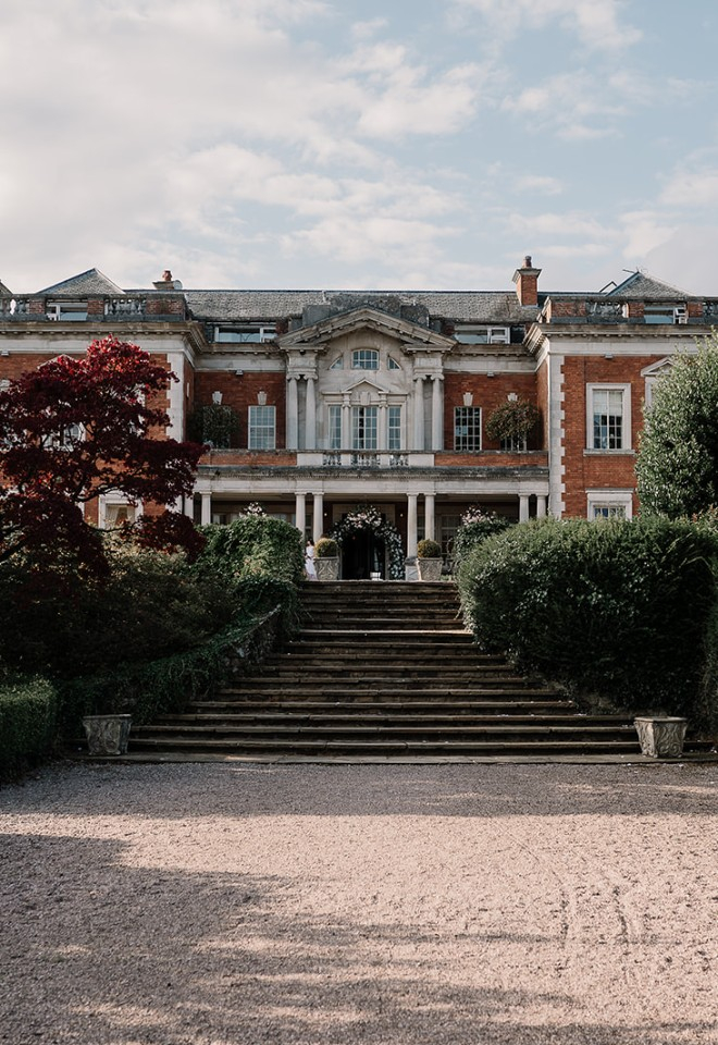 Exterior steps of the wedding venue