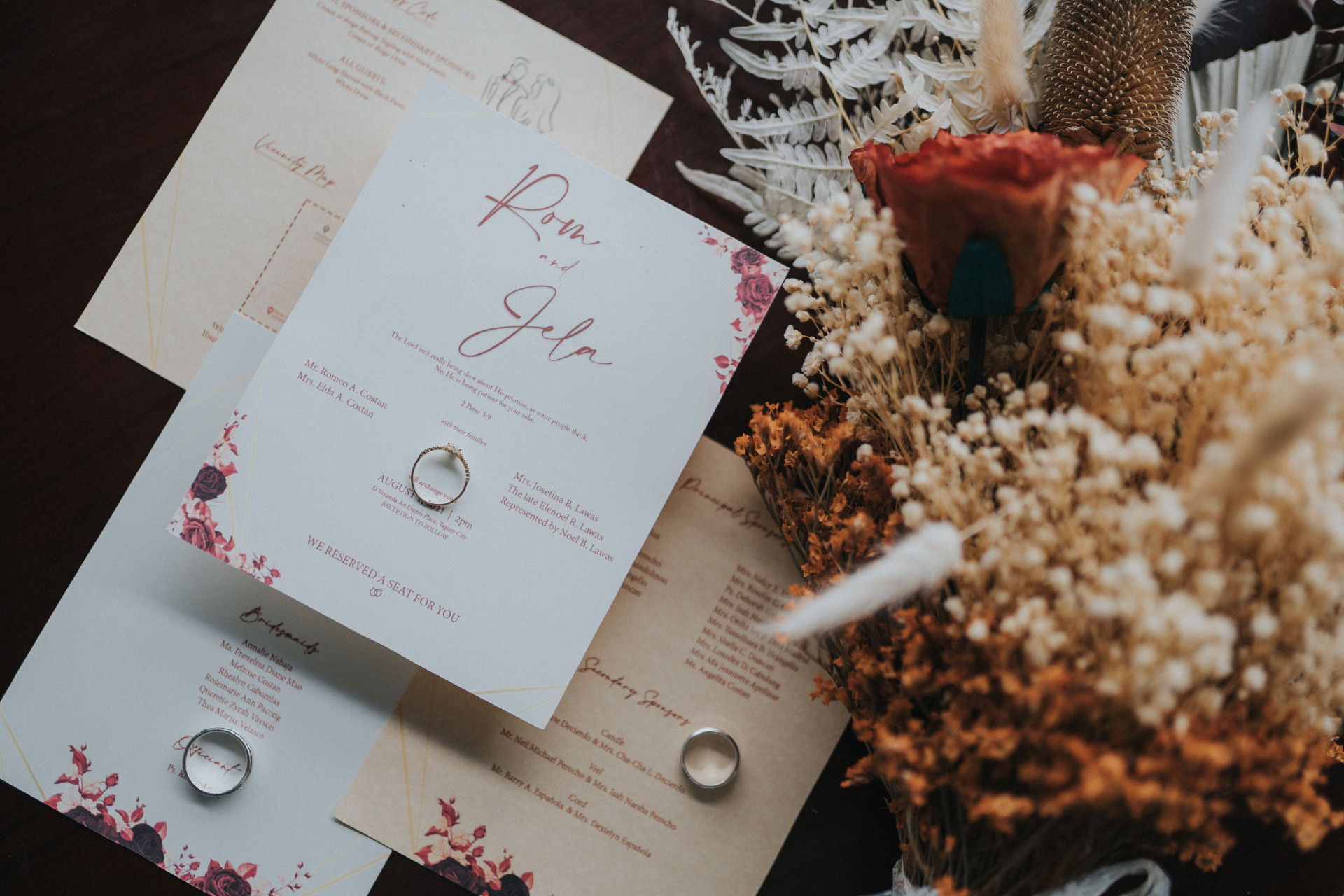 Wedding itinerary guest pack