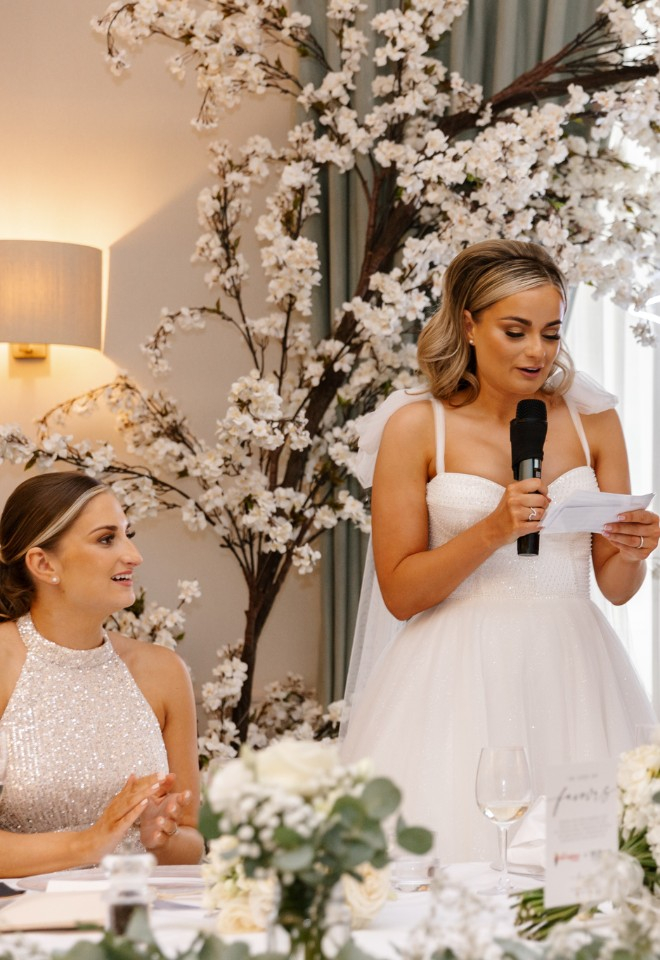 Bride gives wedding speech