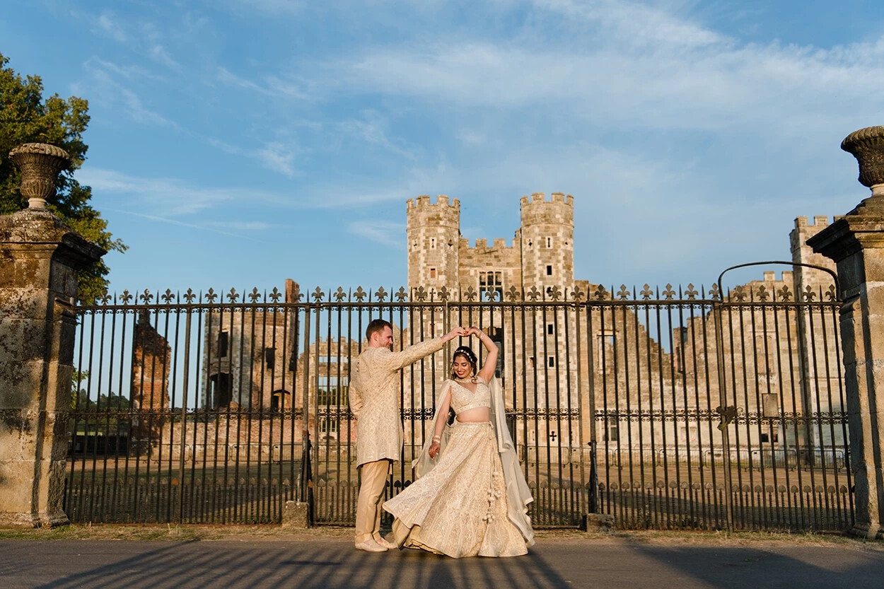the walled garden sussex couple exterior castle historic venue