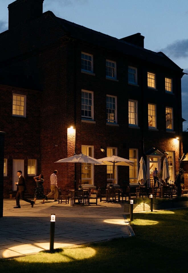 Stockton House wedding venue in the evening