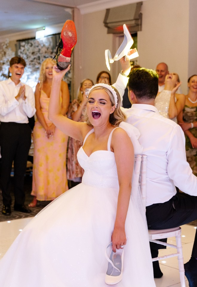 Mr and Mrs game being played at wedding