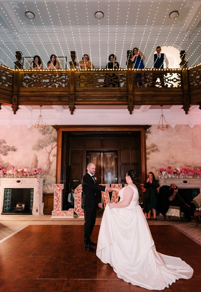 Bride and groom on the dancefloor