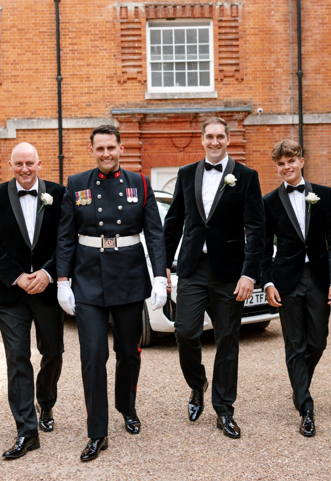 Groom and groomsmen ready for wedding ceremony
