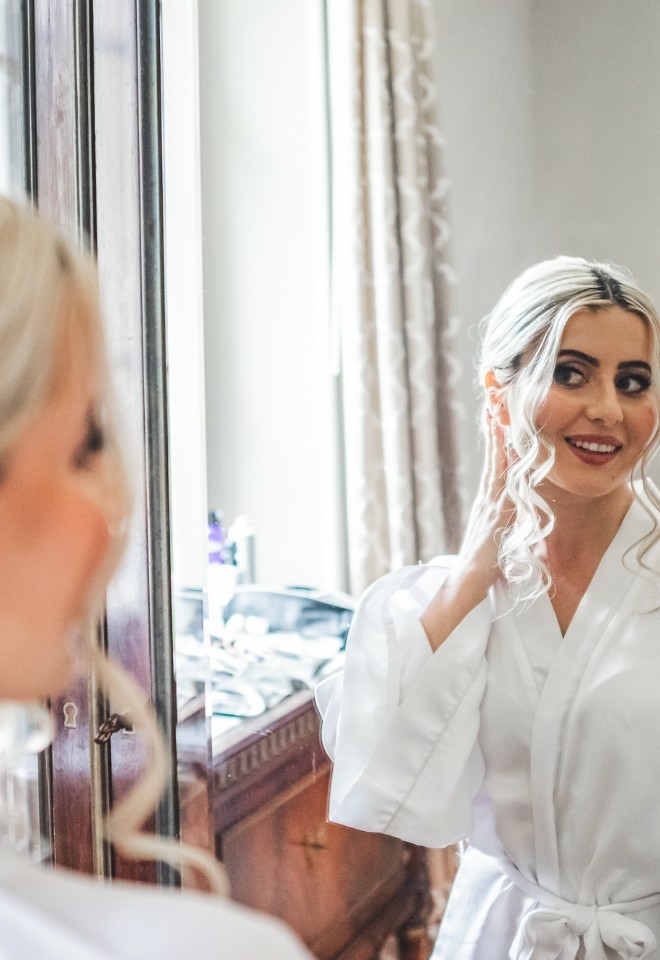 Bride getting ready at Chateau Vary