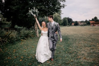 bride and groom at Ardington House wedding