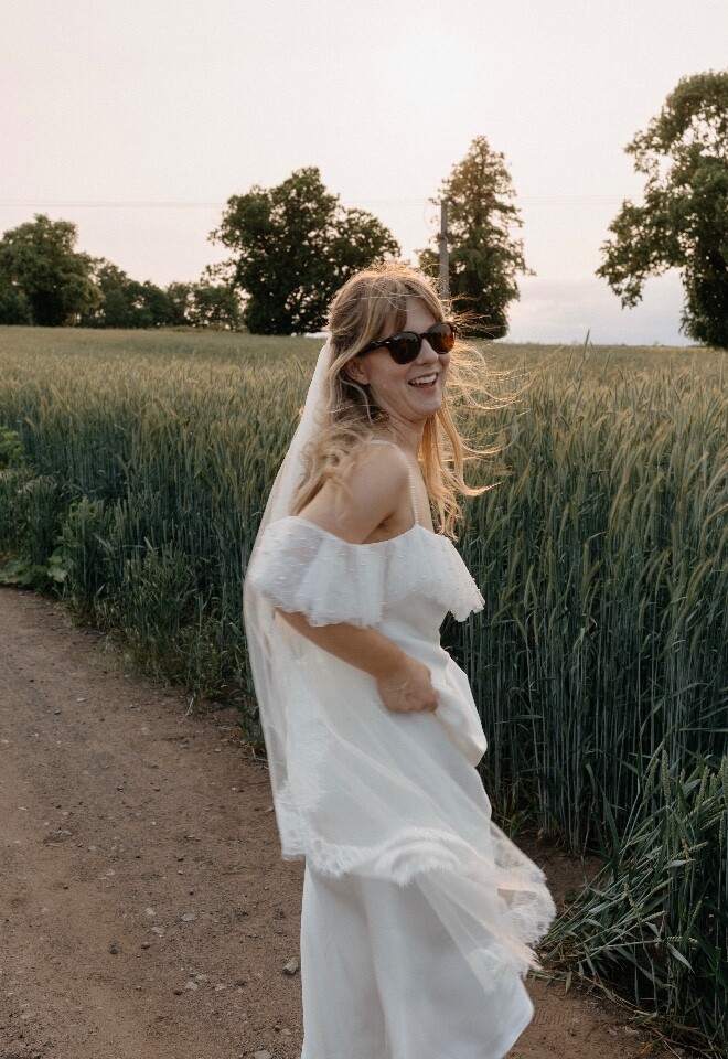 Bride at golden hour