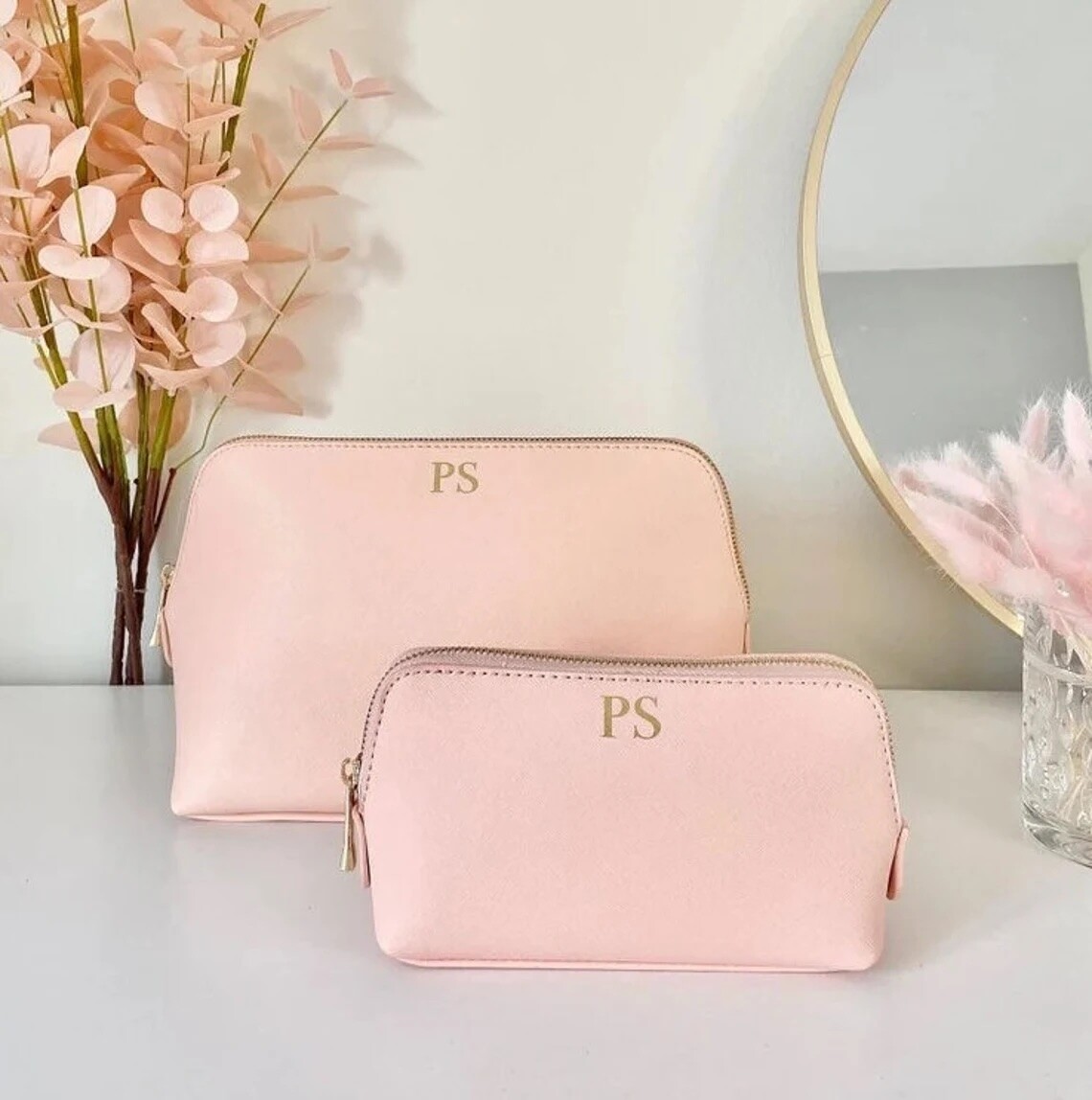 pink makeup bag for bridesmaid gifts
