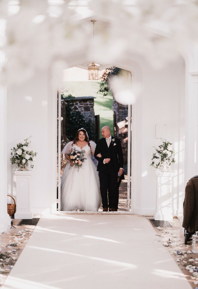 bride about to walk down aisle