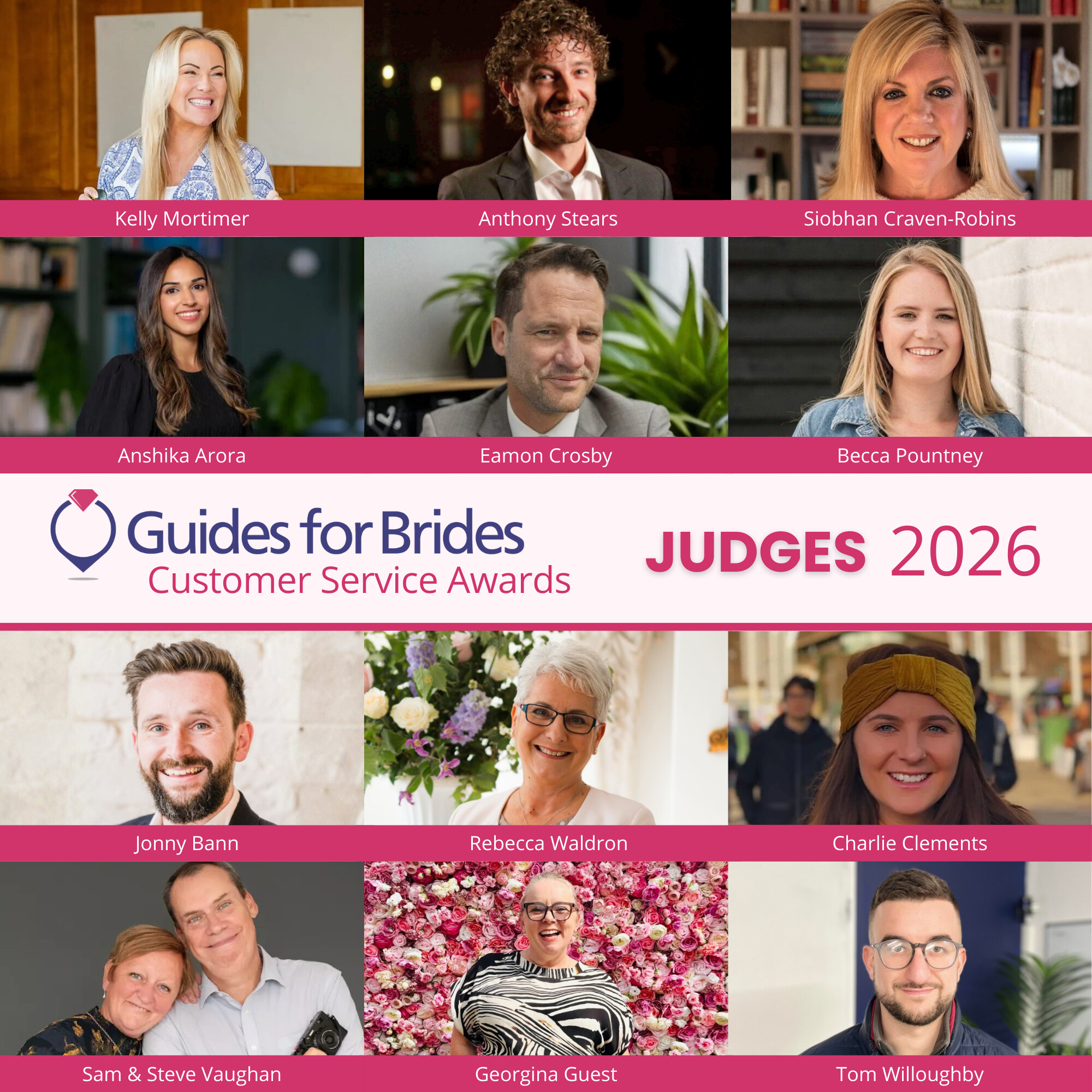 Judging Panel for the Guides for Brides Customer Service Awards 2026