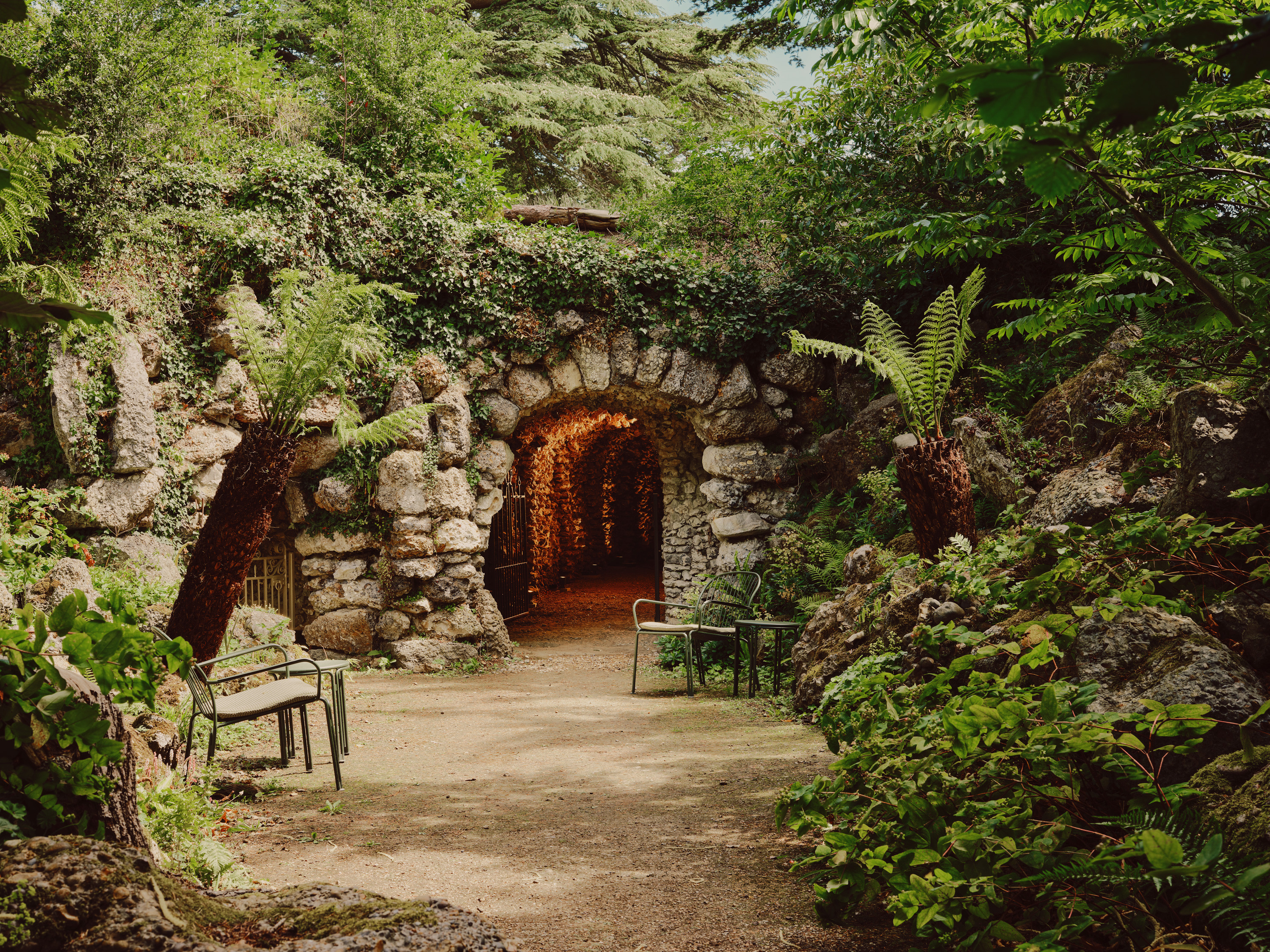 Fairy lit stone walkway at Dukes Yard