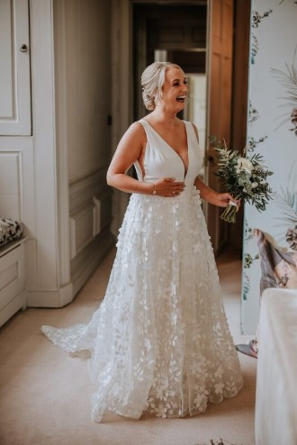 Bride on her wedding day at Howsham Hall