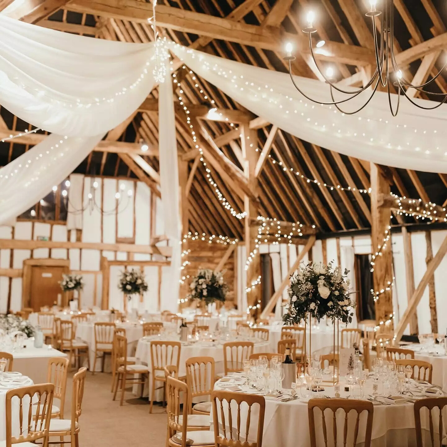 A collection of round tables set up by luminique events 