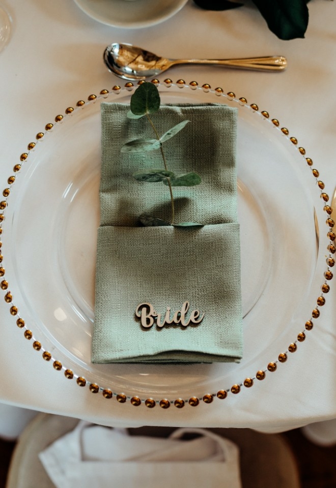 Wedding table place setting