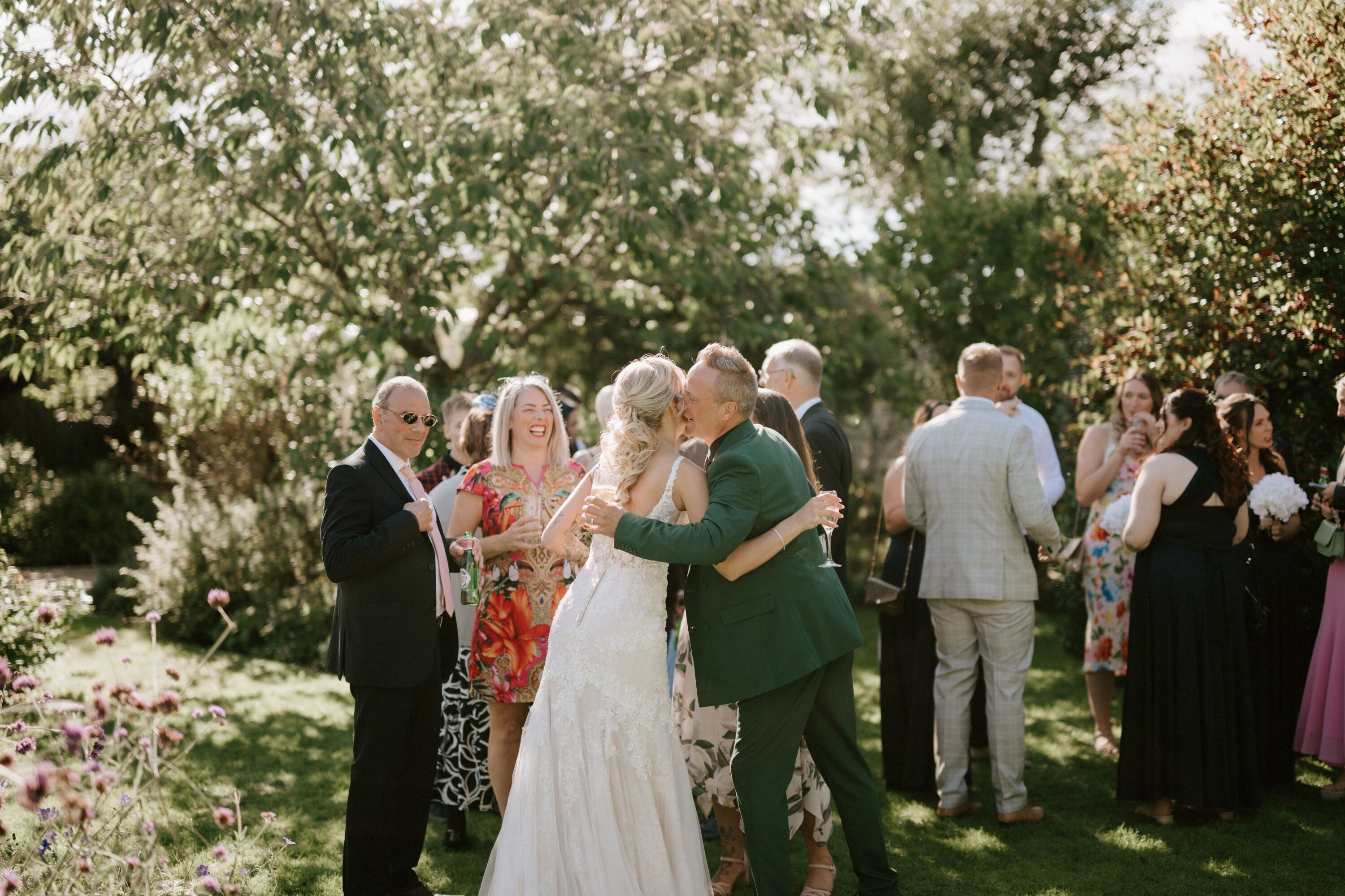 A wedding drinks reception in the beautiful gardens of Alfriston Gardens