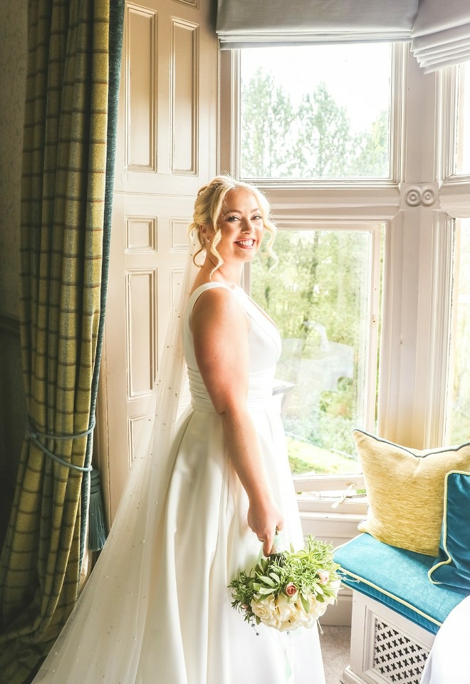 Bride at Mitton Hall wedding