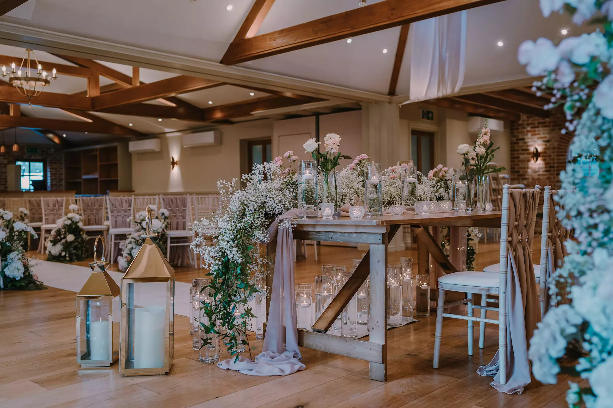 Floral arrangements for a wedding ceremony