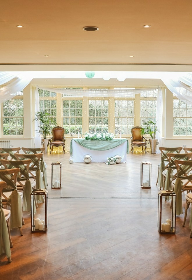 Wedding setup at Mitton Hall