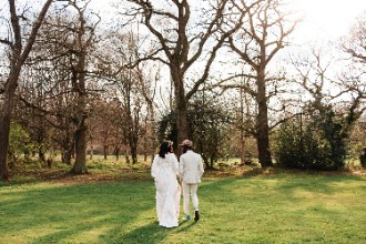 Wedding couple photos in grounds at The Oak Tree of Peover