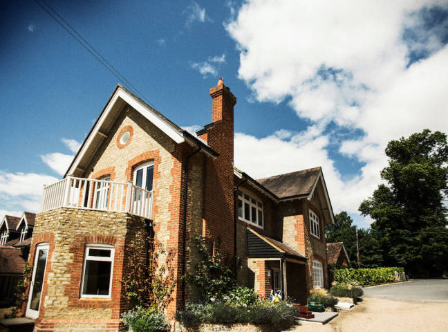 Alex and Chris - Navy and Pink Barn Wedding in Surrey gallery image