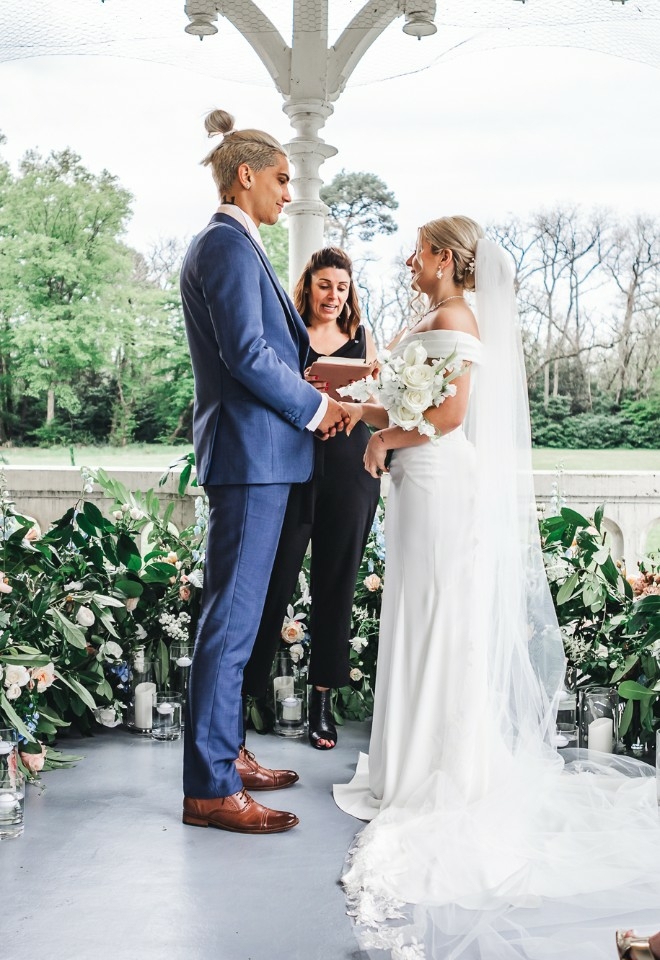 Ceremony at Chateau Vary styled shoot