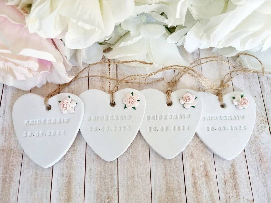 clay heart keepsake for bridesmaid gifts