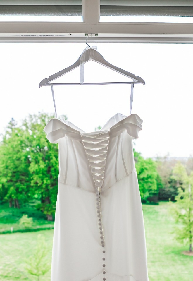Wedding dress at Chateau Vary styled shoot