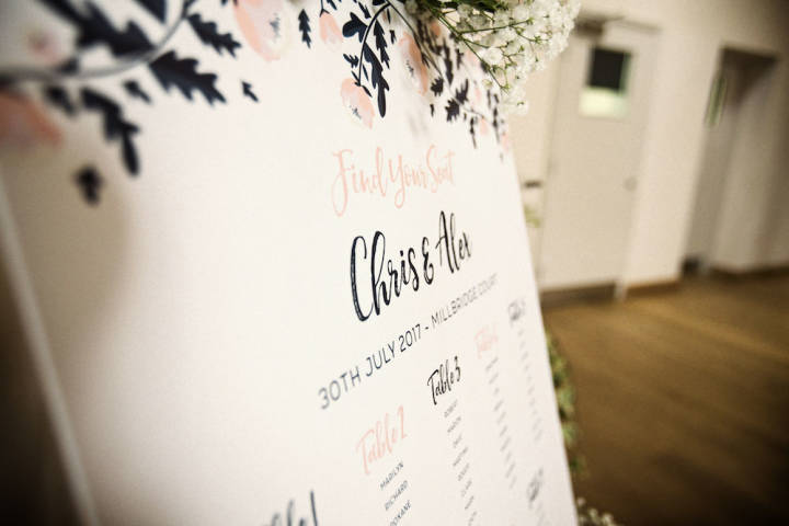 Alex and Chris - Navy and Pink Barn Wedding in Surrey gallery image