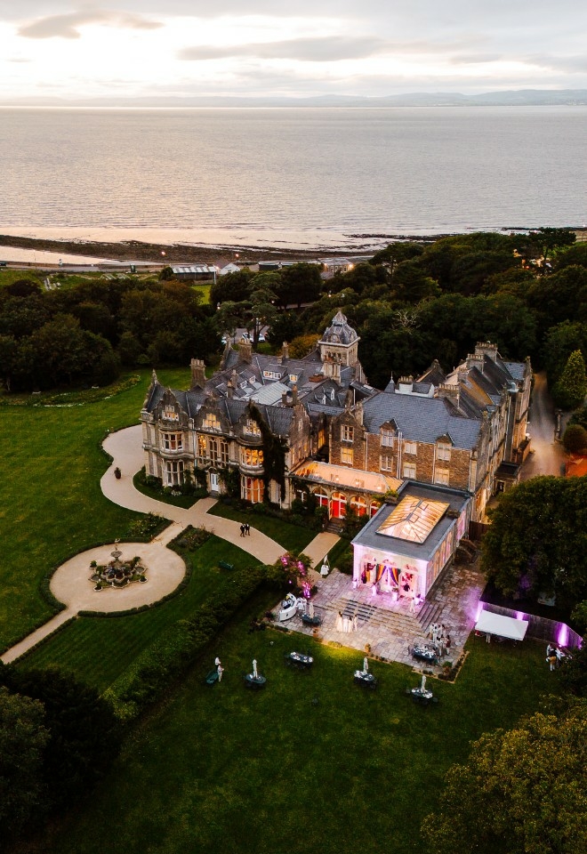 Wedding venue top view with a full view 