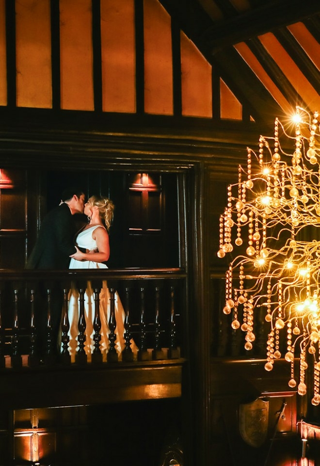Bride and groom at Mitton Hall wedding