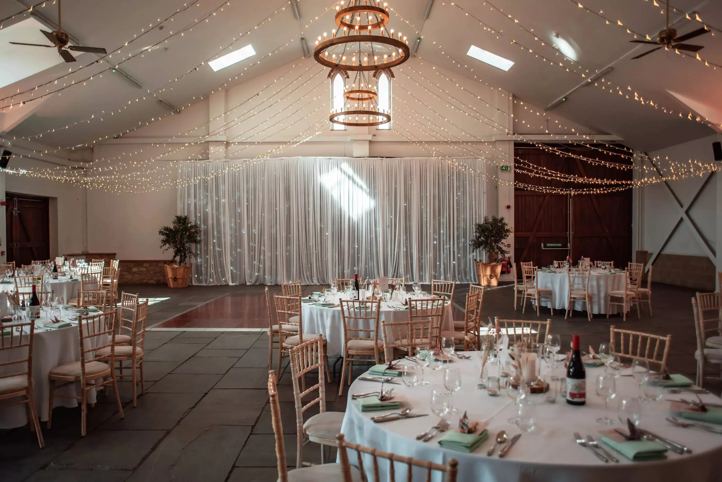 Worton Hall interior set for a wedding breakfast