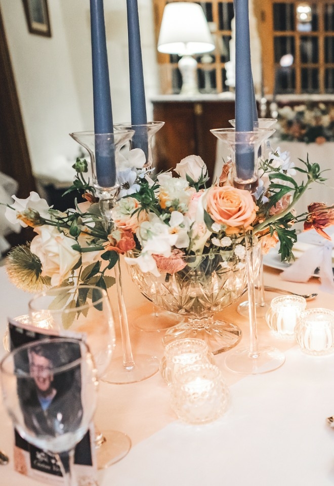 Wedding breakfast set up at Chateau Vary styled shoot
