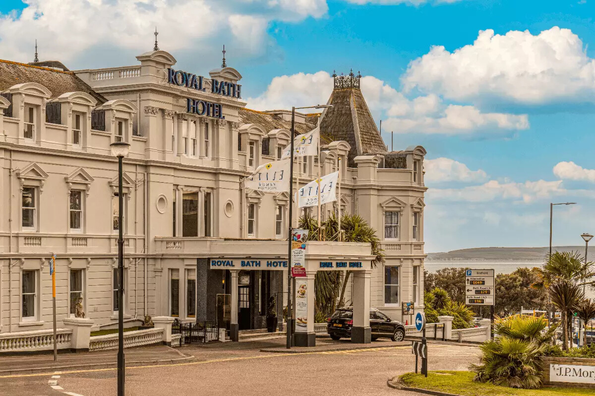 Exterior of Royal Bath Hotel on Bournemouth coast