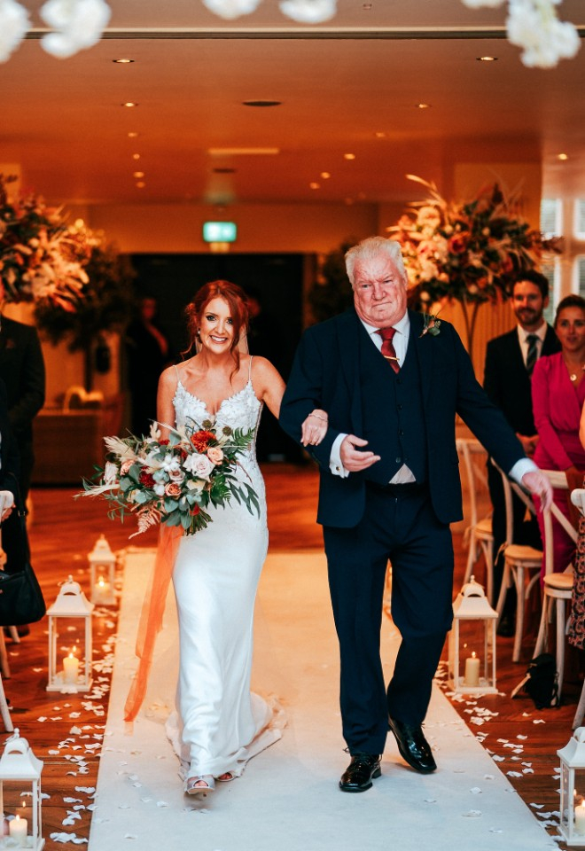Bride walking down the aisle 