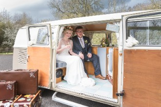 Hannah and Josh inside Bertie the Bus
