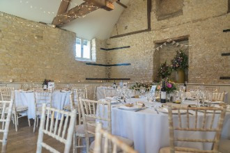 The Barns at Wick Farm dressed for wedding breakfast